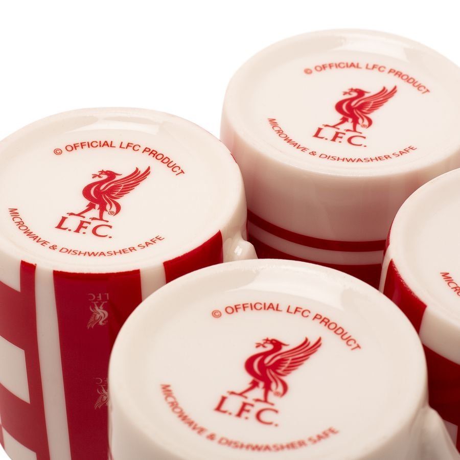 Liverpool Espresso Cup Set 4-Pack - Red/White-SoccerKits Hub | Buy Soccer Jerseys Online
